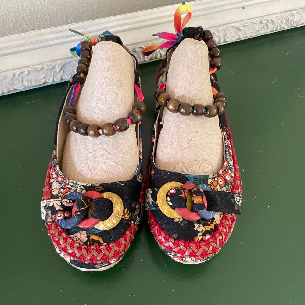 Festive colorful Boho Flats